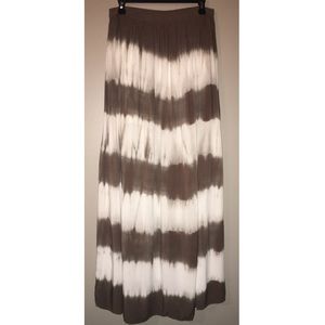 Brown Tie Dye Maxi Skirt